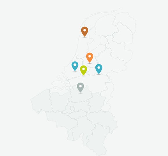 Kaart Belgie en Nederland locaties NuBuiten