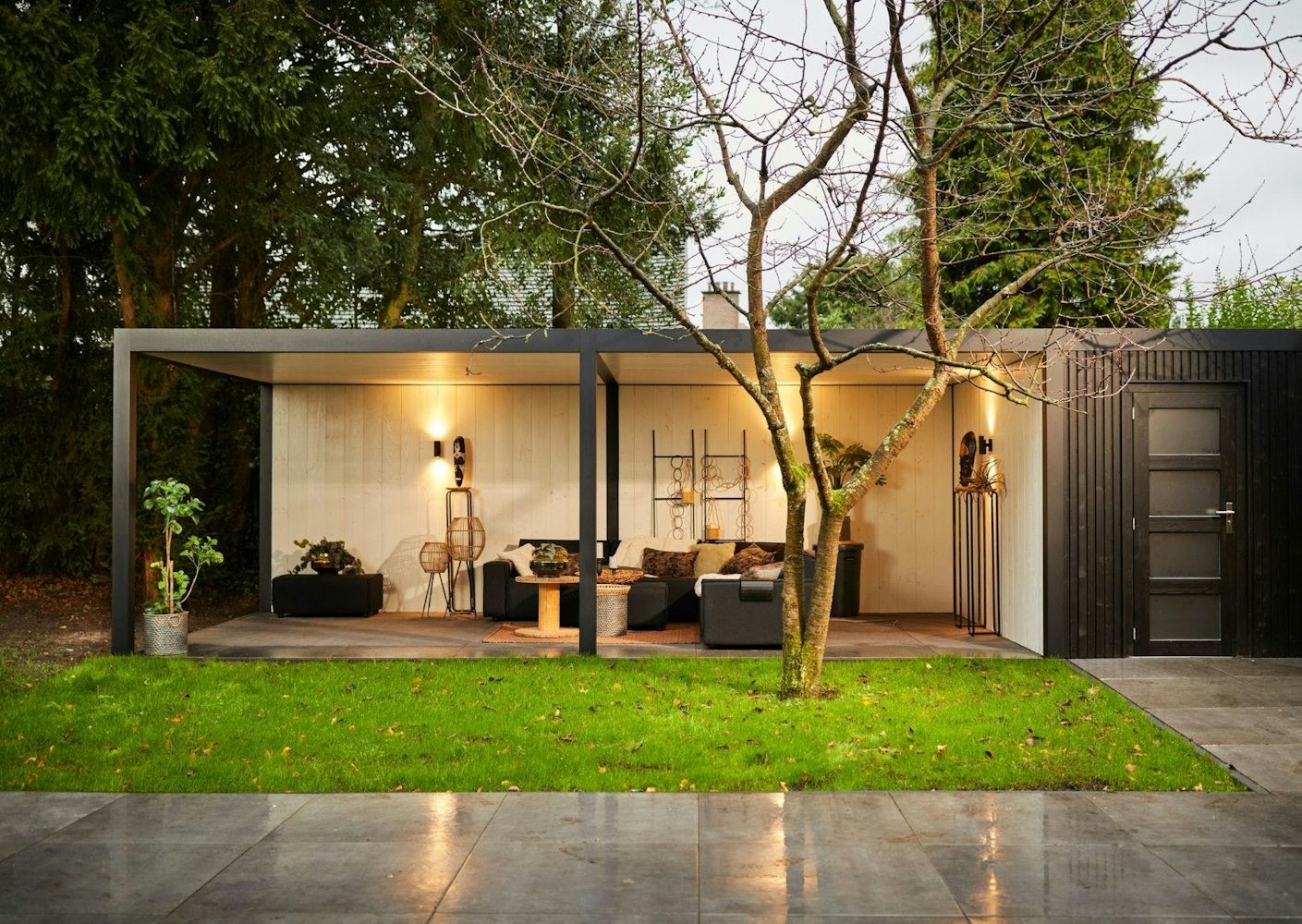 Wassenaar Aluminium & hout &acirc; Alure modern industrieel overkapping met berging