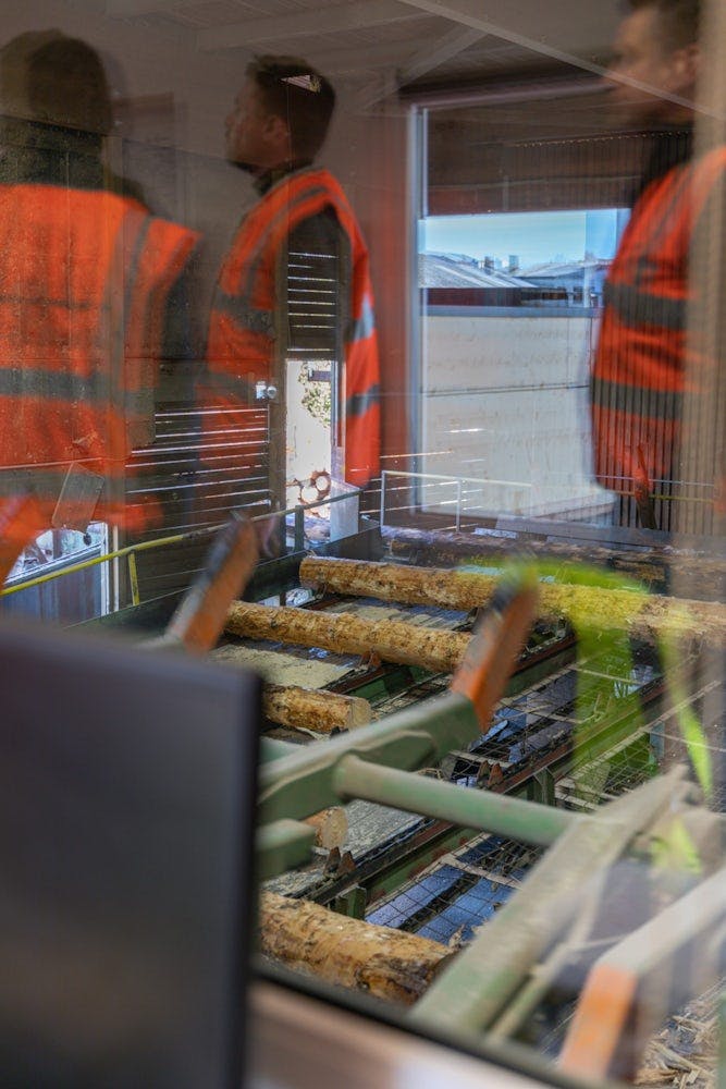 Zaagproces lopende band