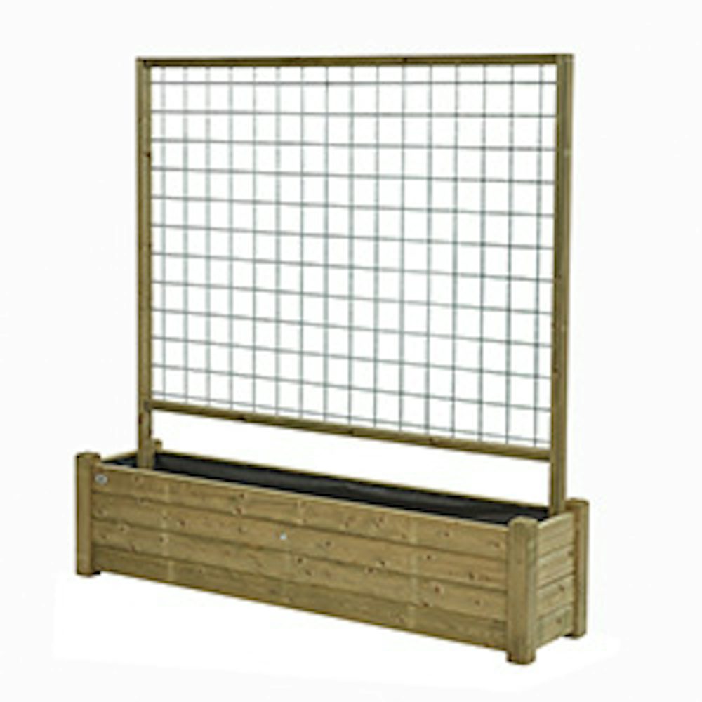 Vuren bloembakken met trelis scherm bloembak