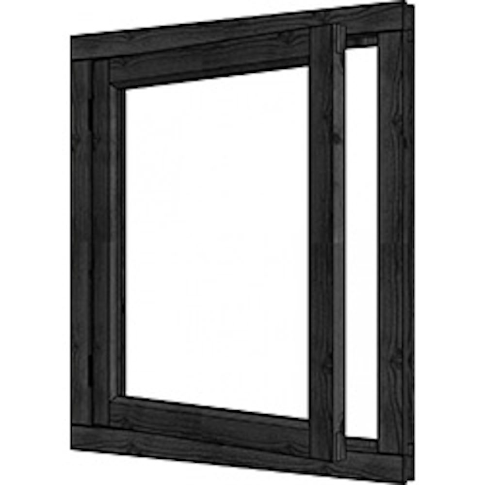 blokhutraam steel look vleugelraam linksdraaiend