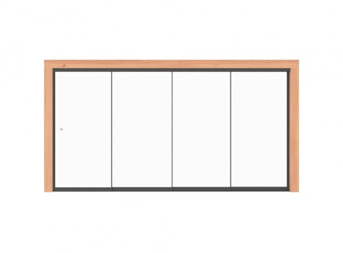 Glazen schuifwand 4-delig Glazen schuifwand 4-delig
